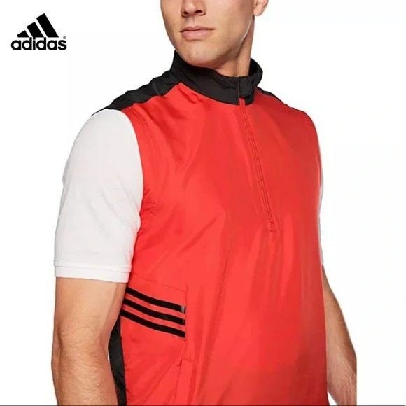 Adidas Essentials Club Wind Vest Red/Black CY9293 Men's Size M - Picture 2 of 11